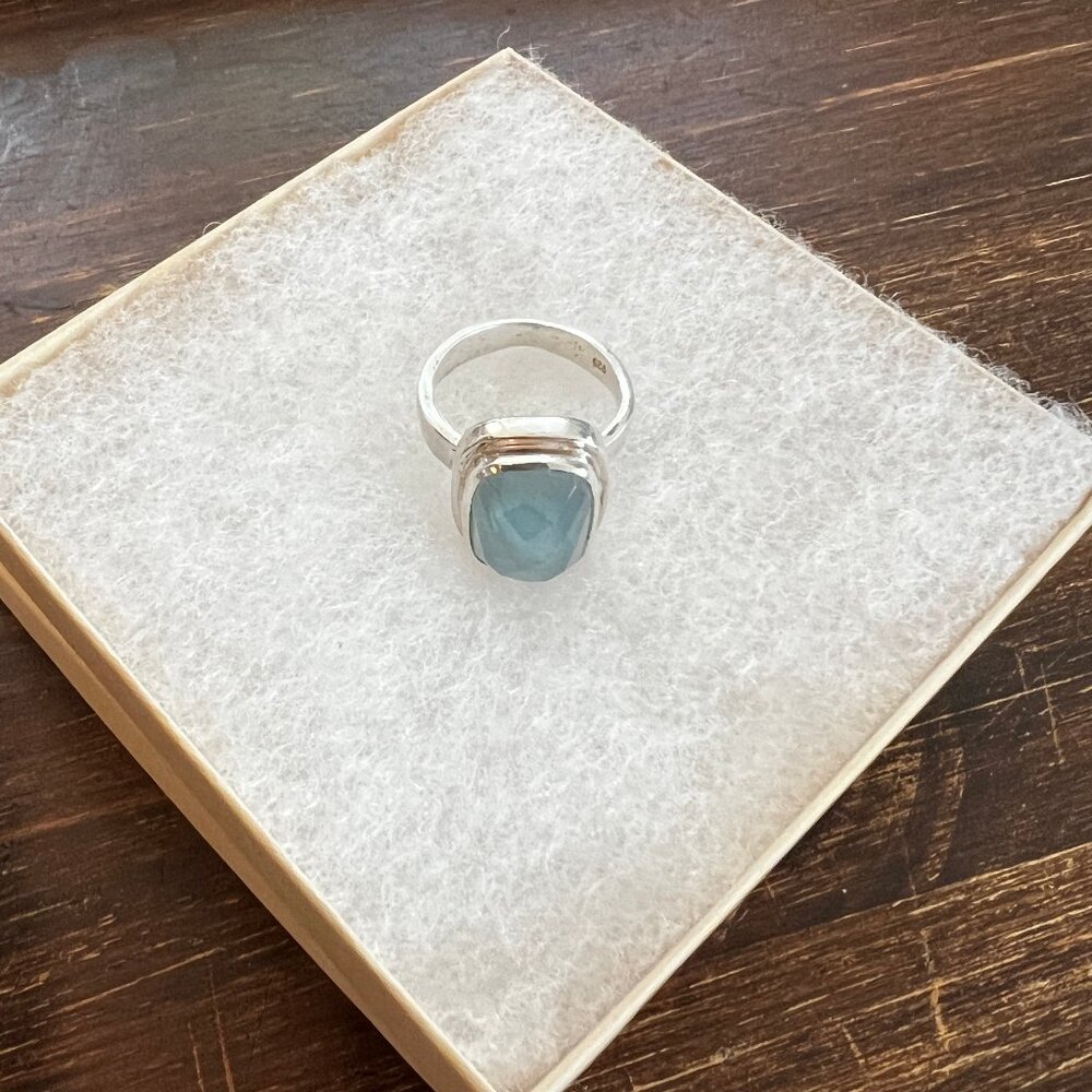 Aquamarine Statement Ring, 8